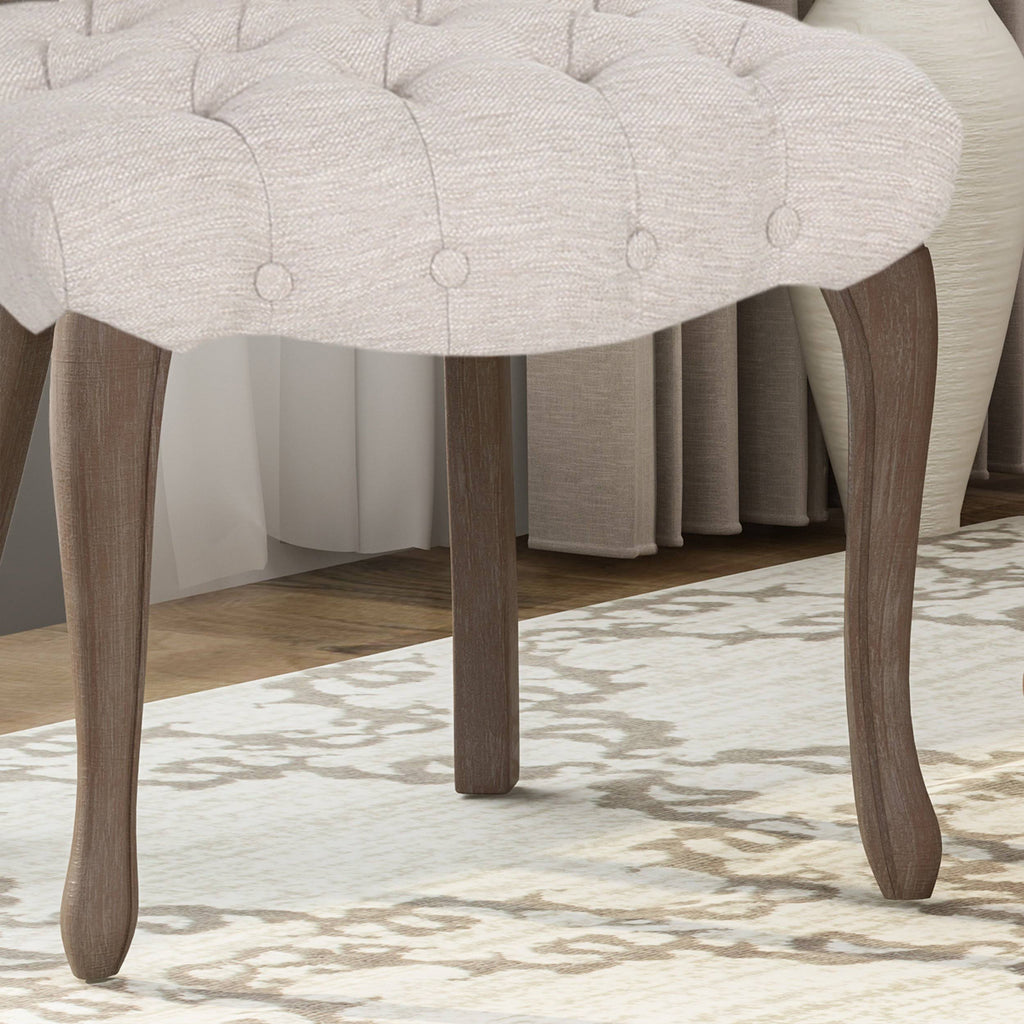Tufted Dining Chair with Cabriole Legs Set of 2 Light Gray C686236