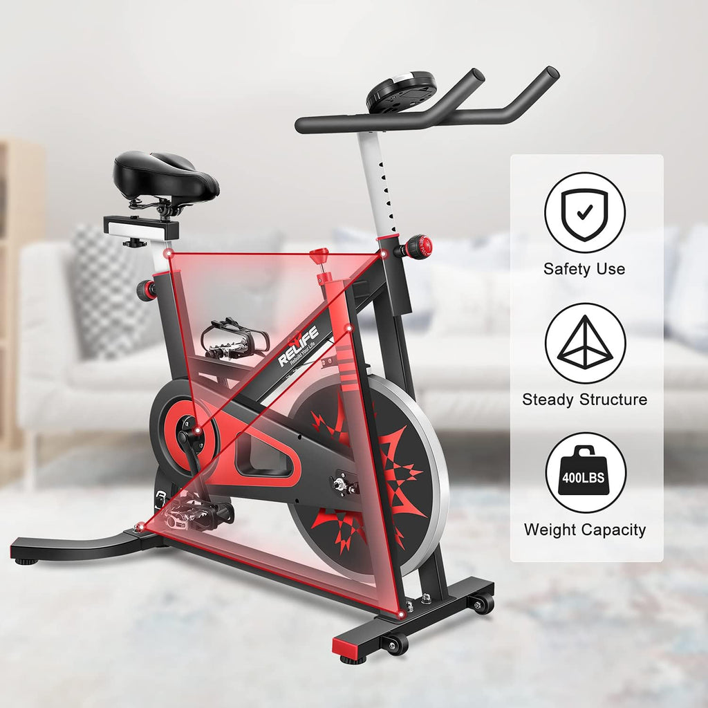 Exercise Bike Indoor Cycling Bike Stationary Bicycle with Resistance Upright Bike H108796