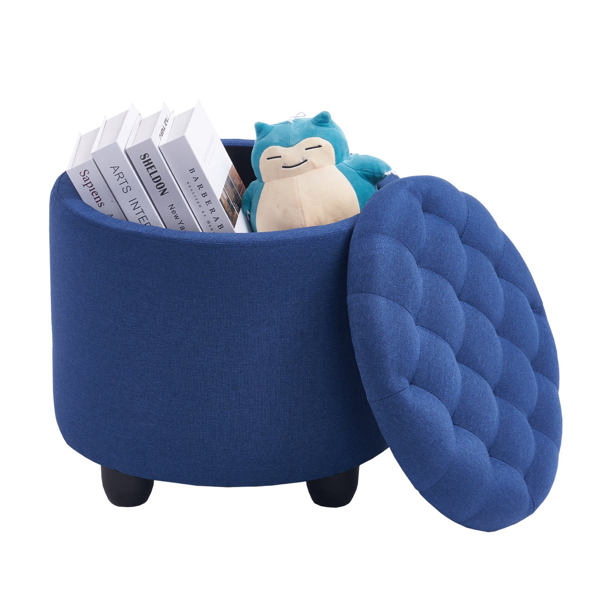 Large Round Storage Ottoman with Removable Lid S83132