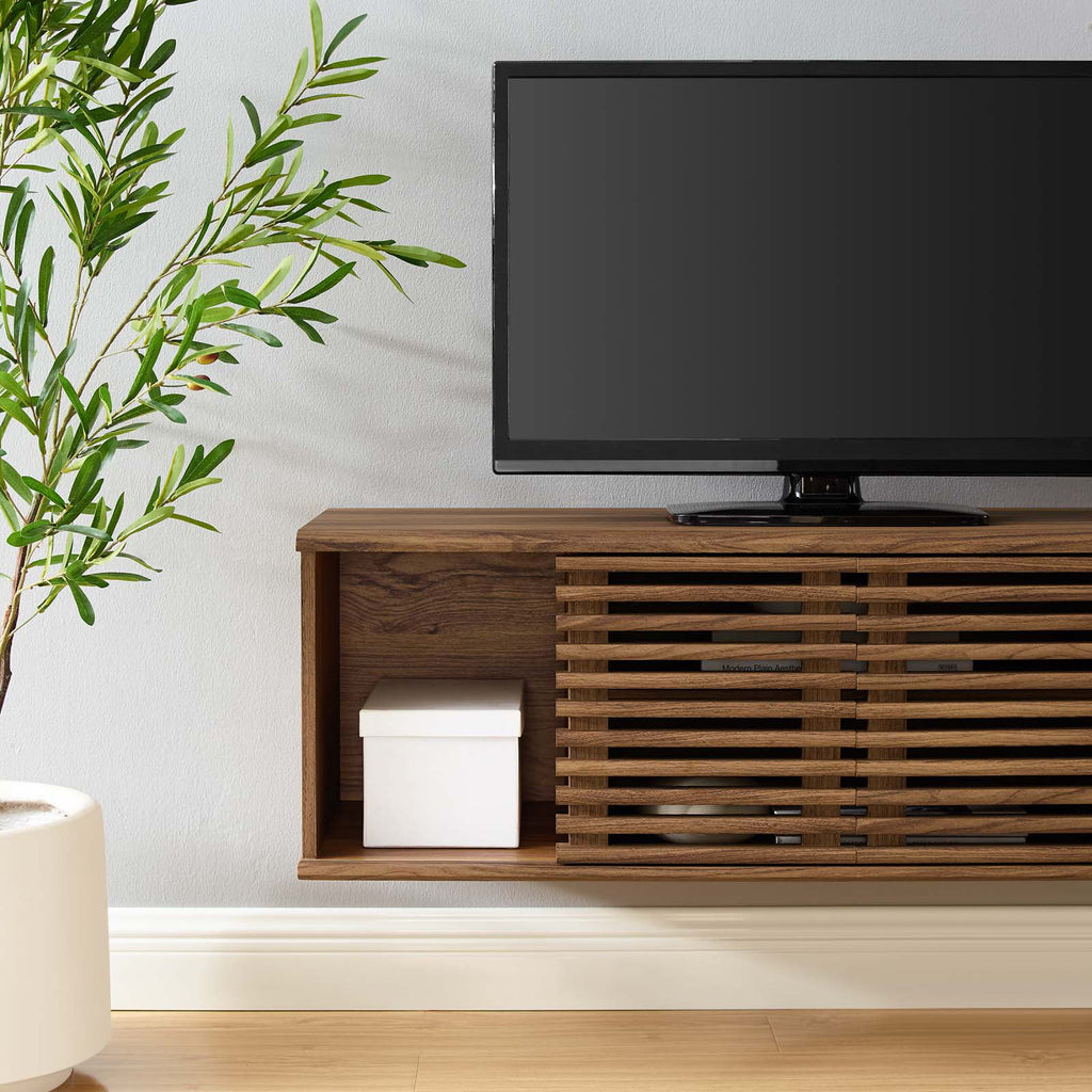 46" Wall-Mount Media Console TV Stand in Walnut K404053