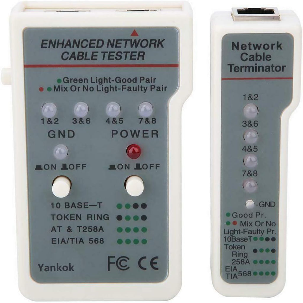 Network Cable Tester for RJ11/RJ12/RJ45 Modular Cables with 2x RJ-45-to-BNC Adapter L431539
