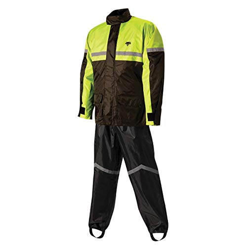 Orange Black 2 Piece Motorcycle Rain Suit XL W96913