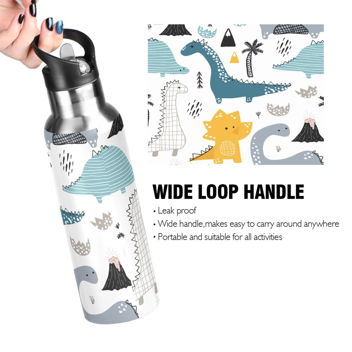 Stainless Steel Water Bottle with Straw Lid Vacuum Insulated 20 OZ P398
