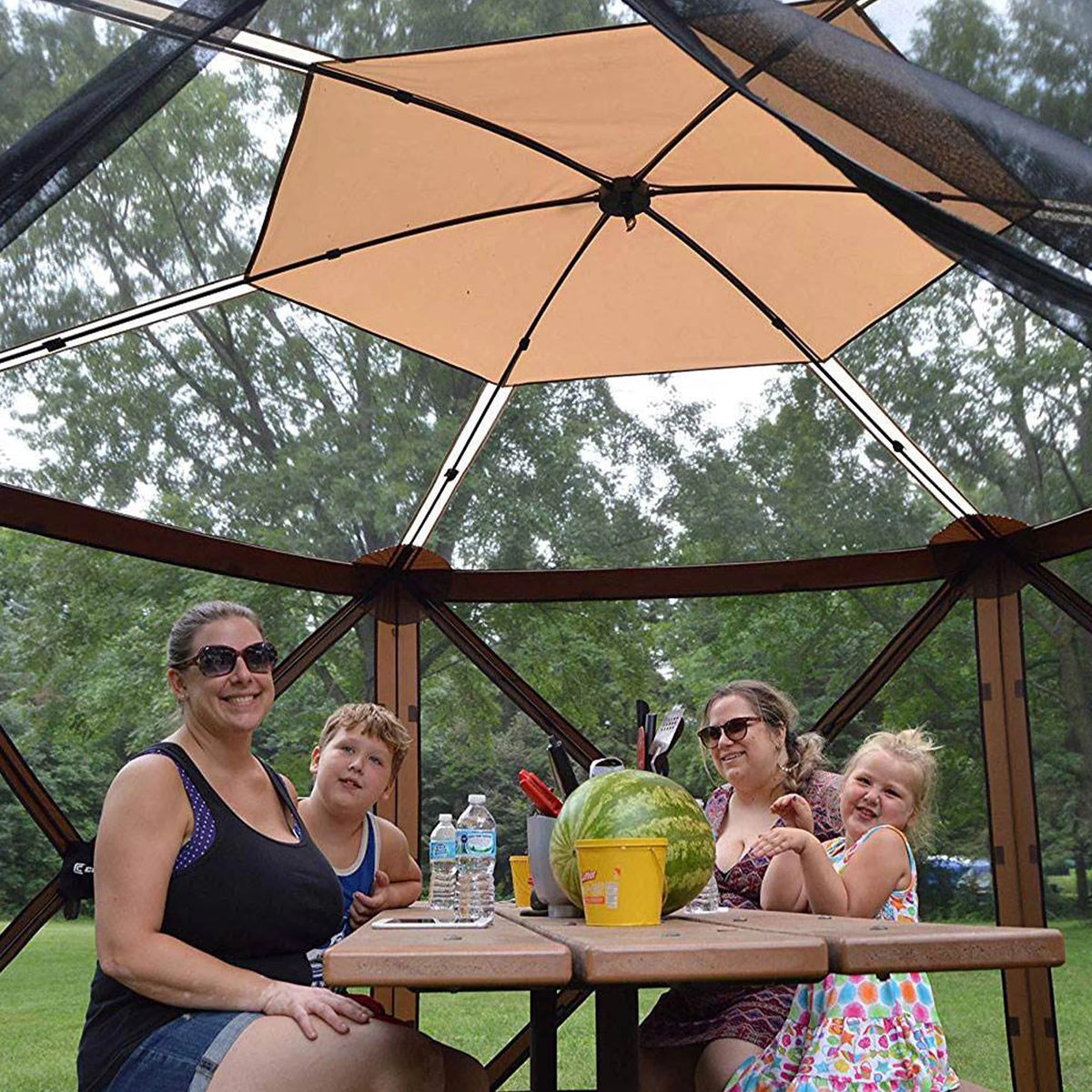 Brown Portable Camping Gazebo Shelter B42804