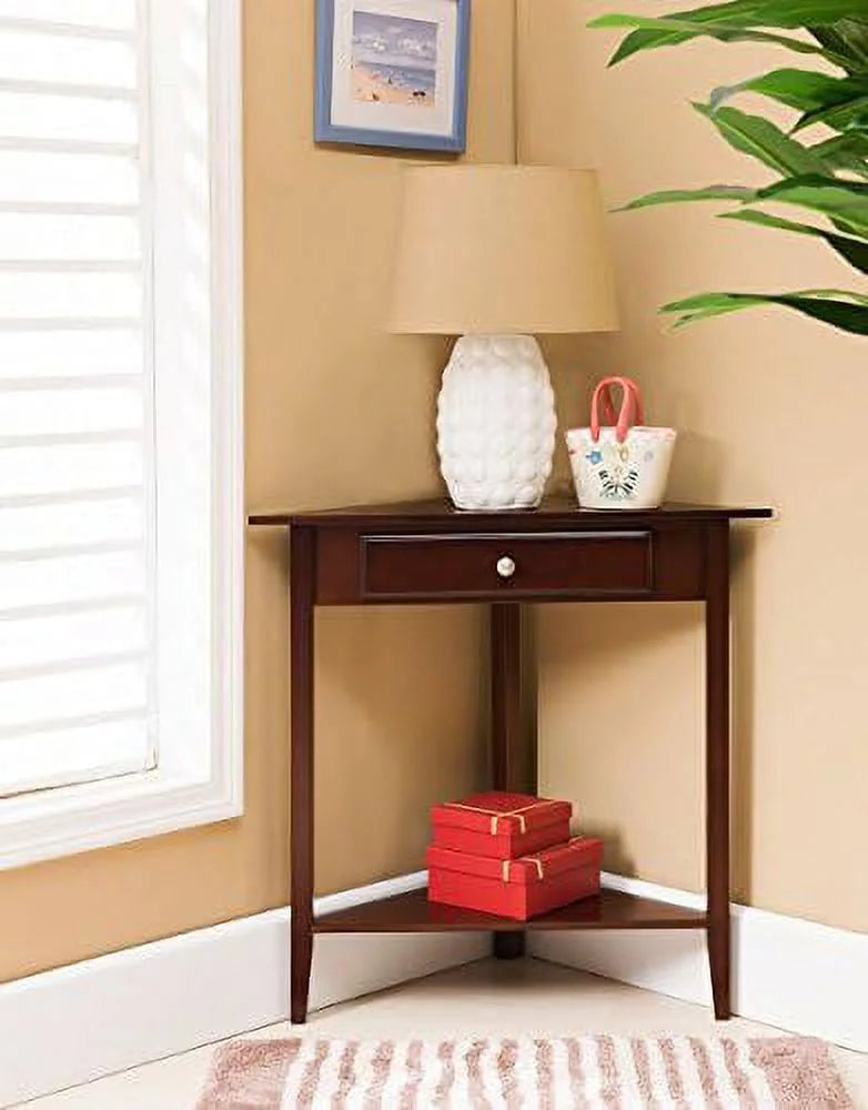 Wood Corner Sofa Accent Table With Drawer D882260
