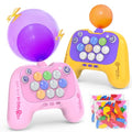 Handheld 2-Player Light Up Quick Push Game Machine Pink Green D773