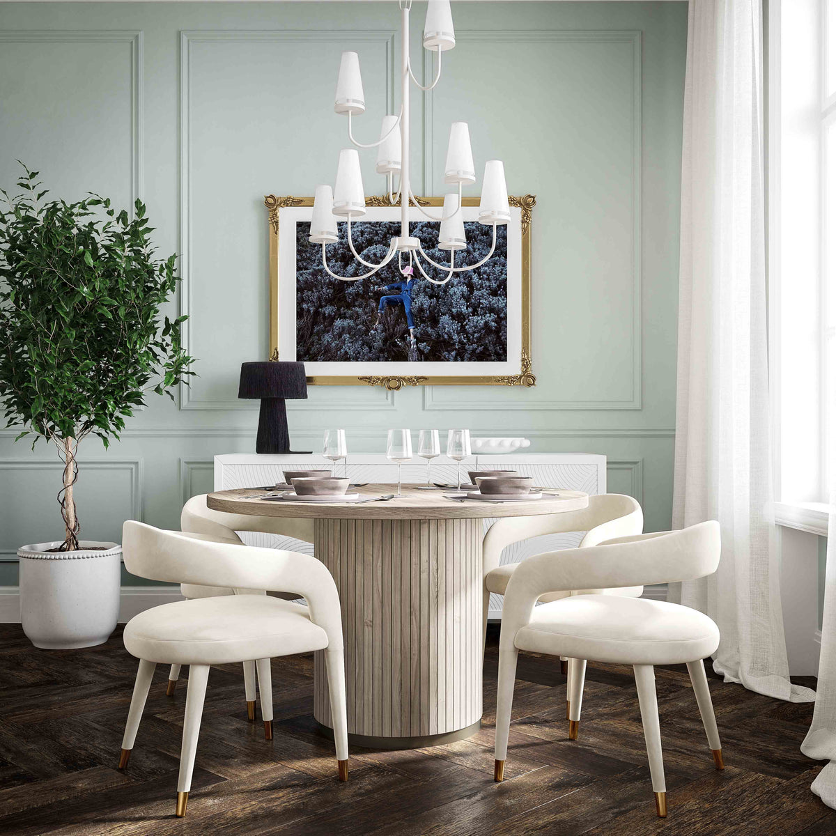 Cream Velvet Dining Chair B938