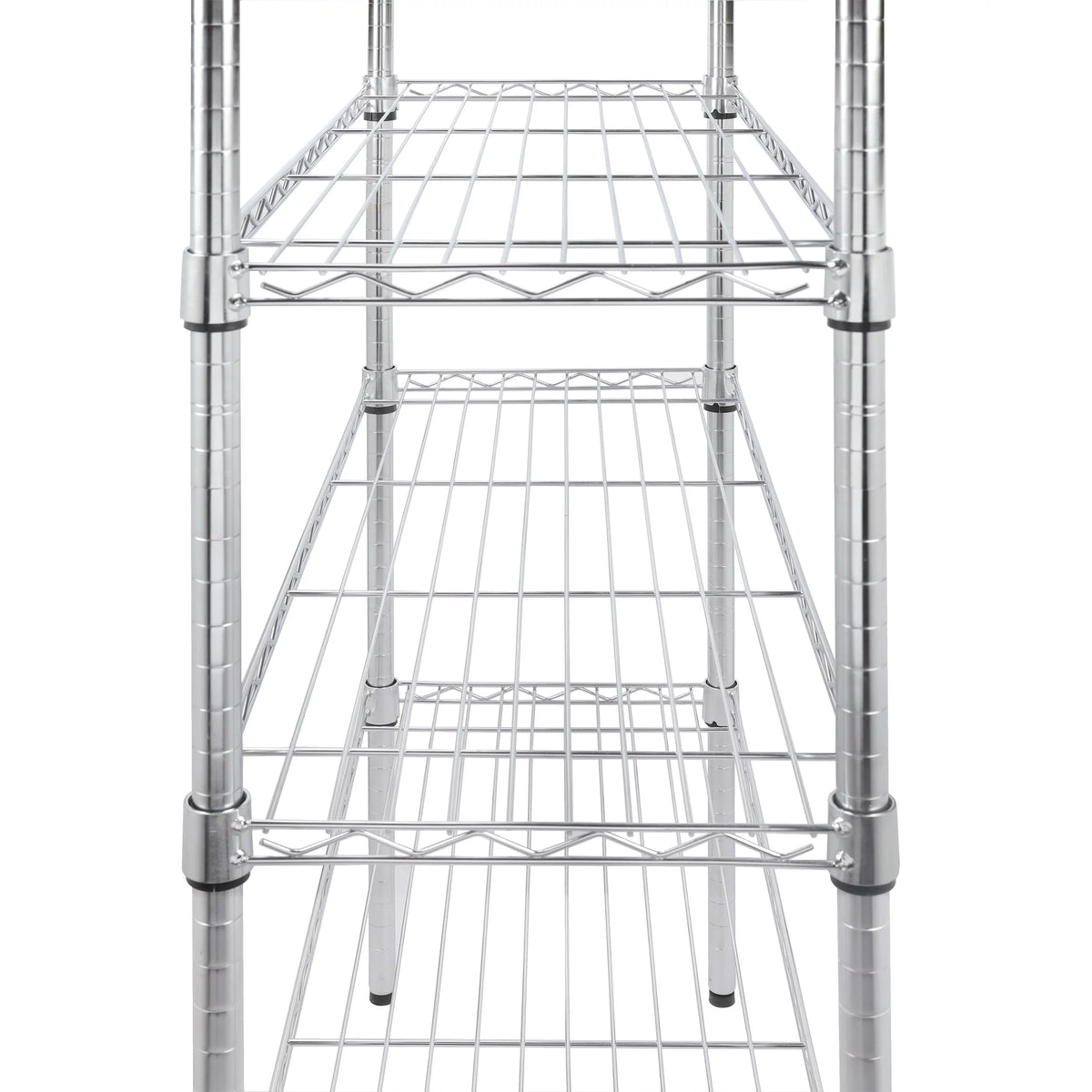 4 Tier Wire Shelf Unit Chrome 1400 lb. Capacity B258