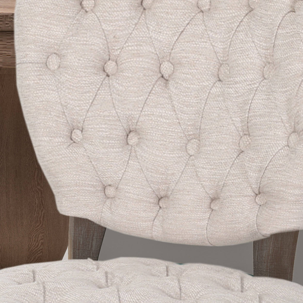 Tufted Dining Chair with Cabriole Legs Set of 2 Light Gray C686236