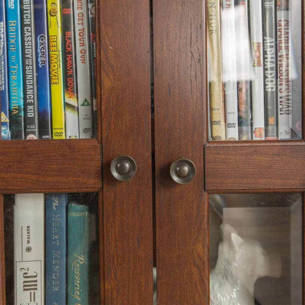 Black Wood Media Storage Tower Cabinet H399642