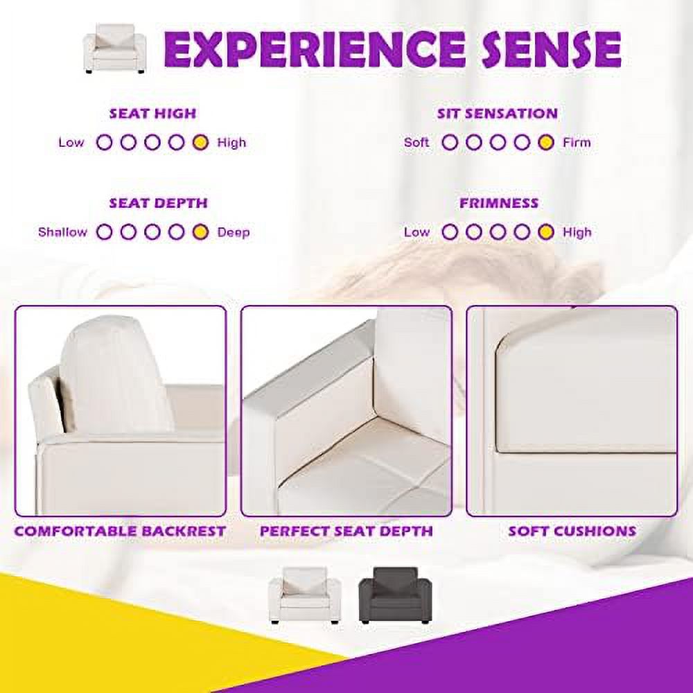 65" W Linen Fabric Sofa Couch with 2 USB Charging Ports and Wide Arms Q506