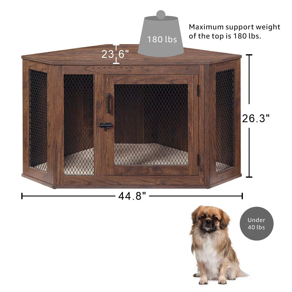Corner Dog Crate with Cushion Y796230