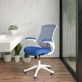Blue Mesh Ergonomic Task Office Chair with Flip-Up Arms O66014