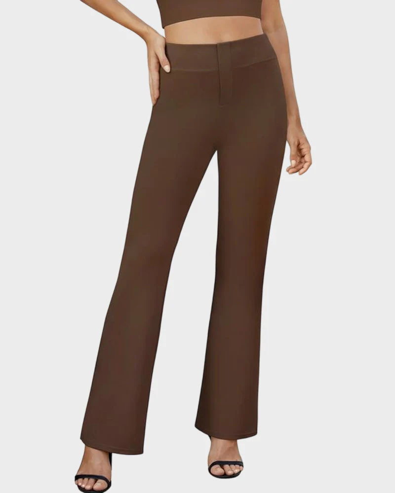High Waist Bootcut Stretch Trousers E5555