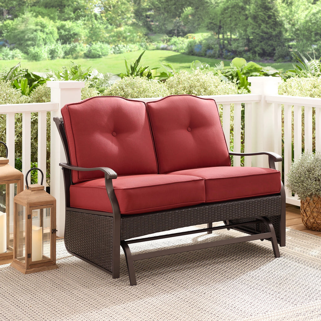 Steel Outdoor Glider Loveseat P78643