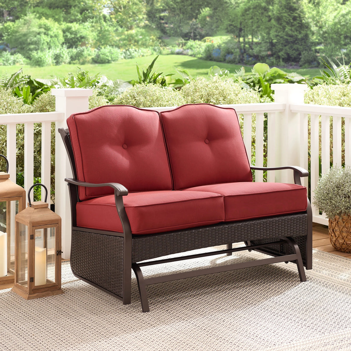 Steel Outdoor Glider Loveseat P78643