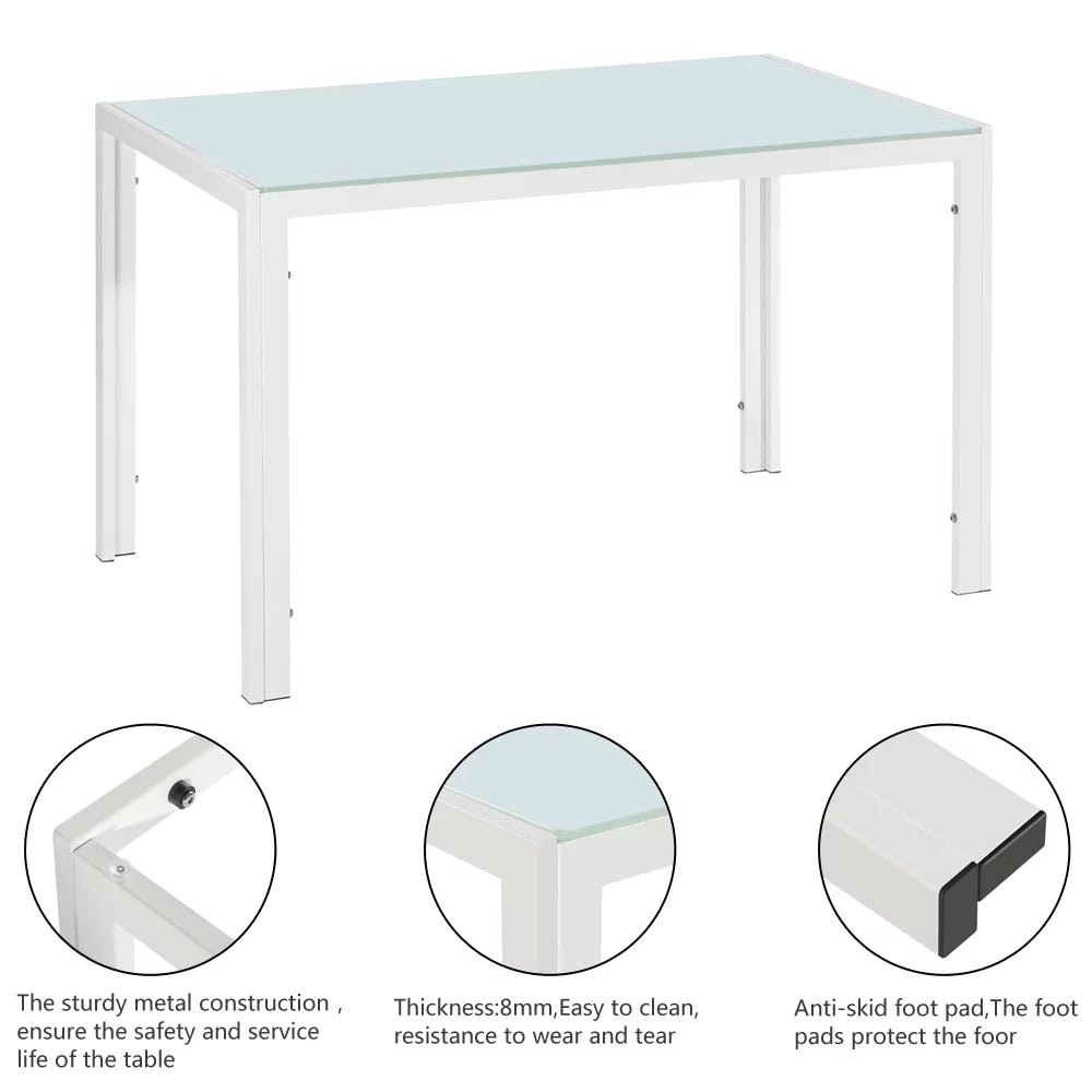 Glass Dining Table with 4 Metal Legs H169983