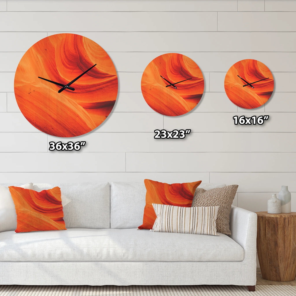 Orange Upper Antelope Canyon Landscape Wood Wall Clock O8507