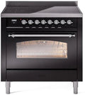36 Induction Range with Electric Oven in Glossy Black C426