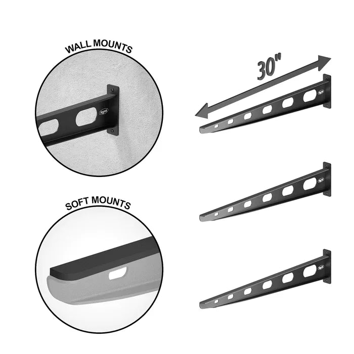 4 Pack Wall Mounted Kayak Rack 30" Arms I258