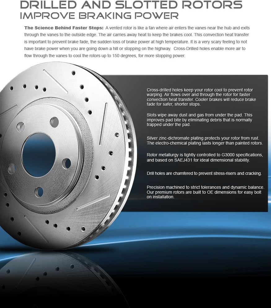 Front 308mm + Rear 312mm 6 Lug Rotors + Ceramic Pads + Clips M70402