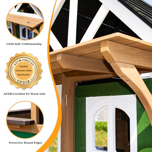 Gray Wooden Play House Playset with Kitchen Z984