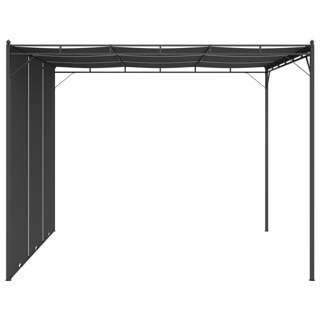 Garden Gazebo with Side Curtain Steel Frame Sun Shade Shelter 118.1 x 118.1 x 88.6 Inches R43165