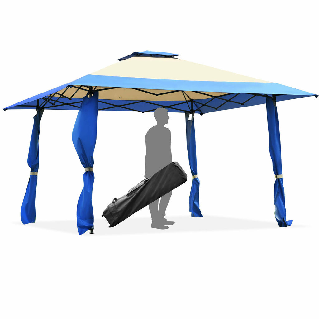 13x13 Gazebo Canopy Shelter Awning Tent Blue O38457