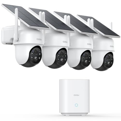 Security Cameras Outdoor Wireless, 4 Cam-Kit, Solar-Powered, 2K Color Night Vision, 5G & 2.4G WiFi M715