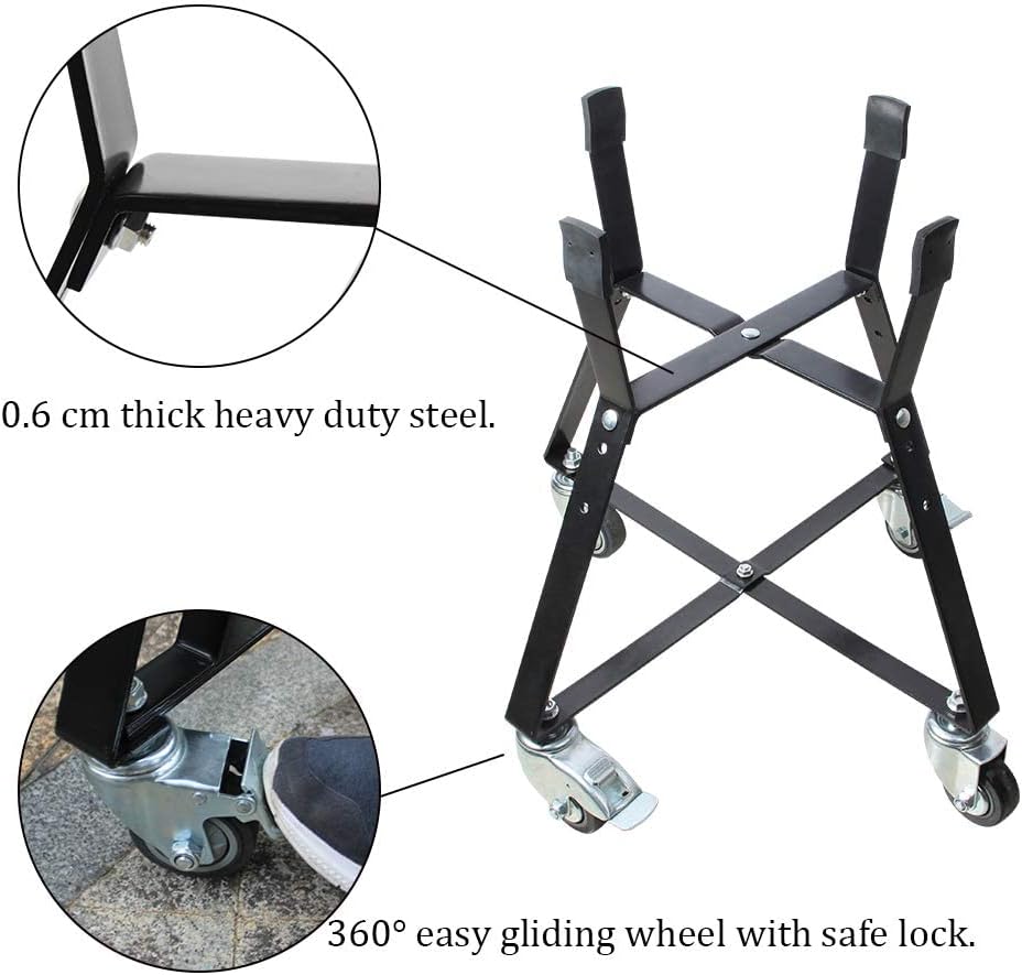 Rolling Cart with Locking Caster Wheels Powder Coated Steel G54495