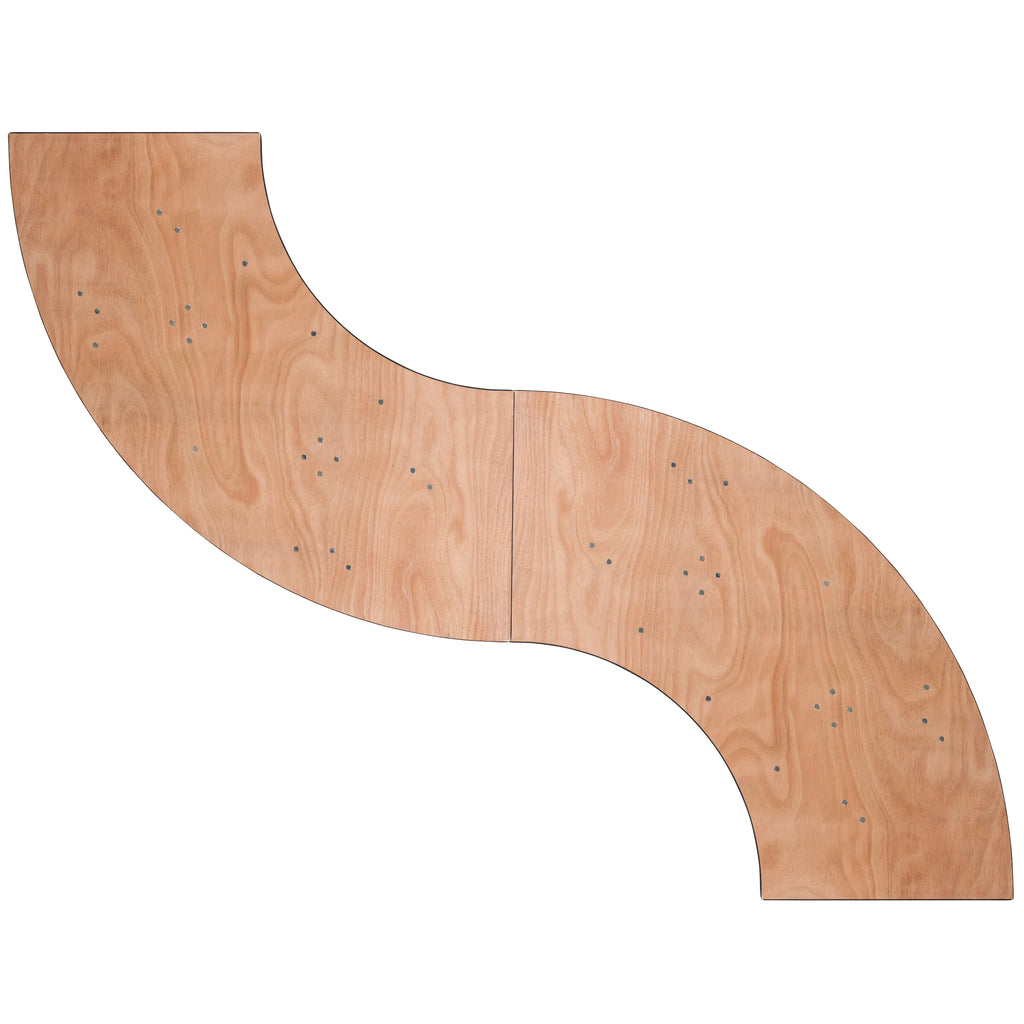 Serpentine Wood Folding Banquet Table O339