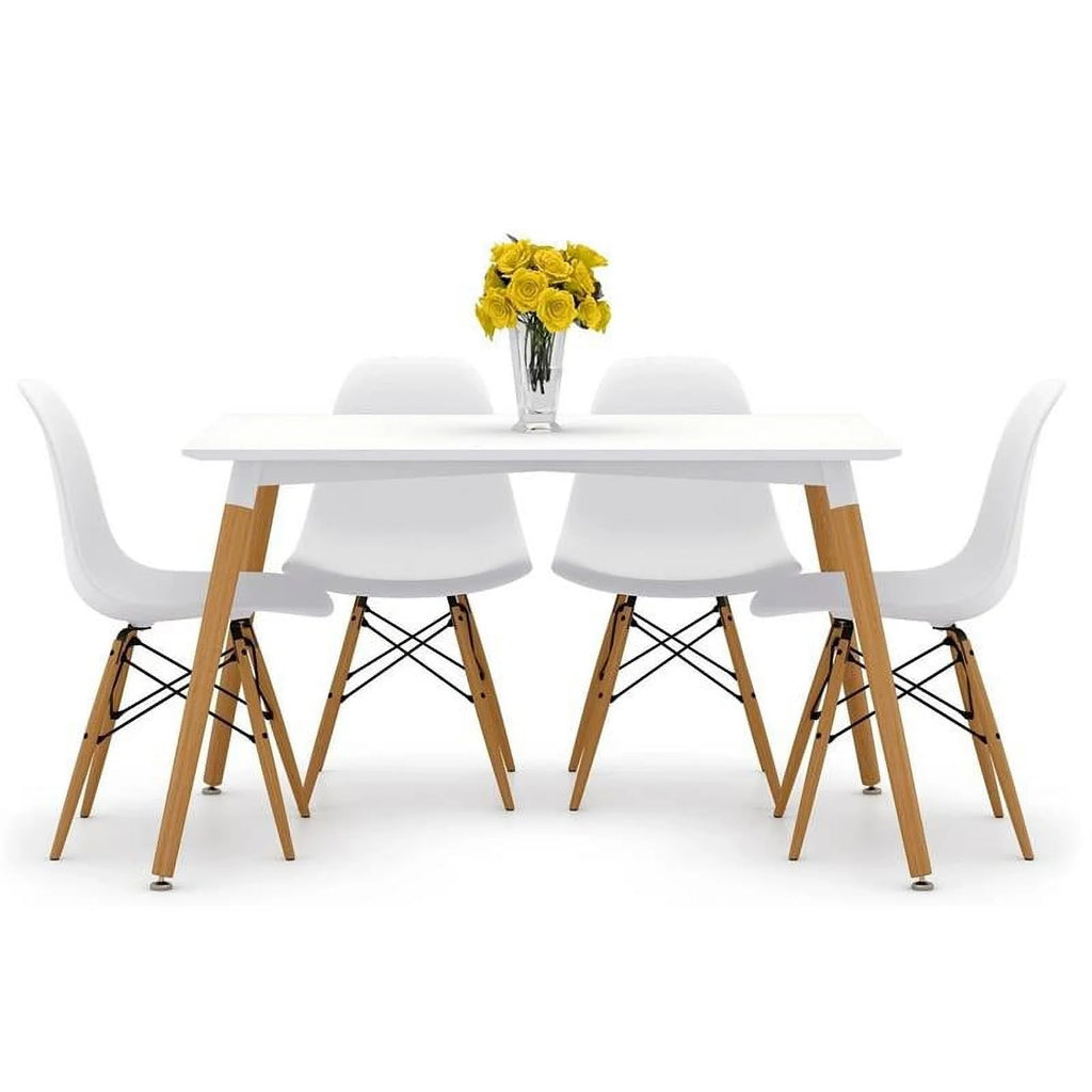 White Rectangular Wood Dining Table L4226