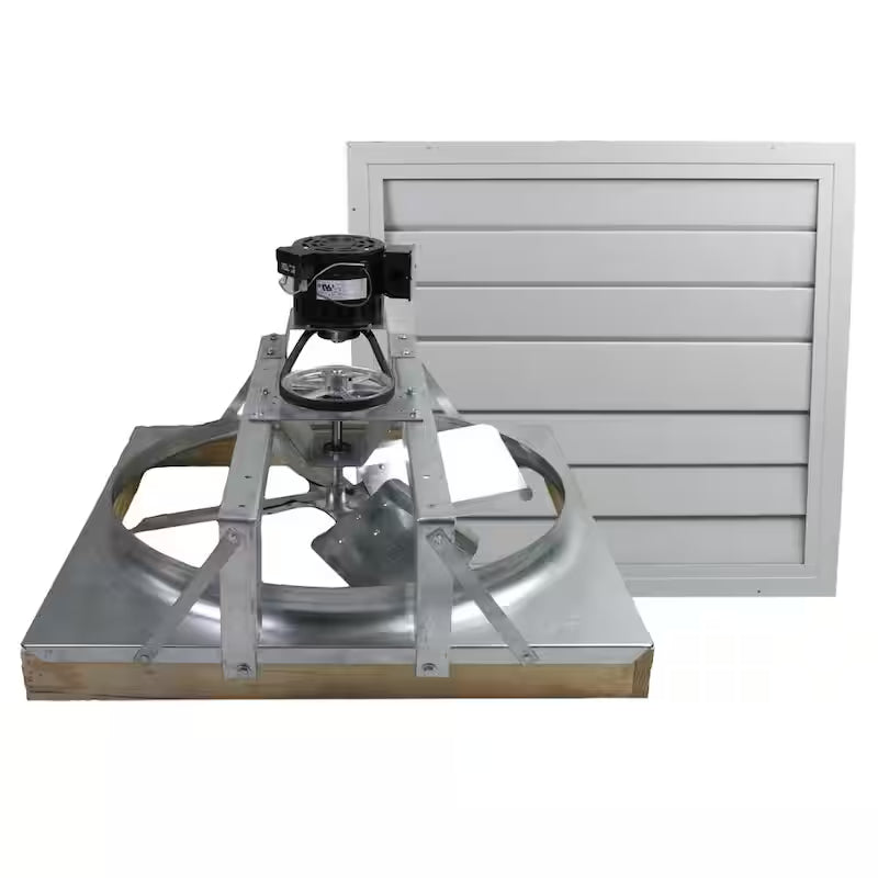 White Galvanized Steel Whole House Fan M6374