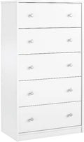 Tall 5 Drawer White Dresser X5196