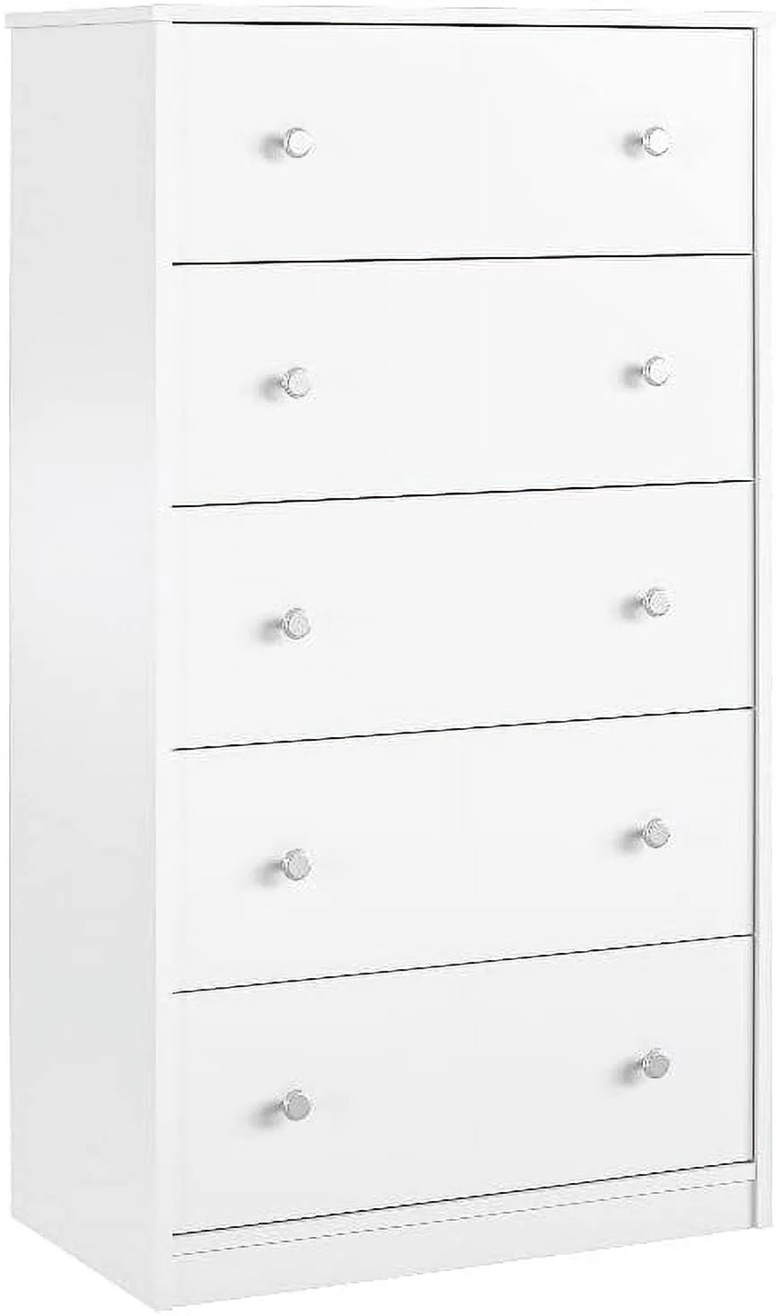 Tall 5 Drawer White Dresser X5196