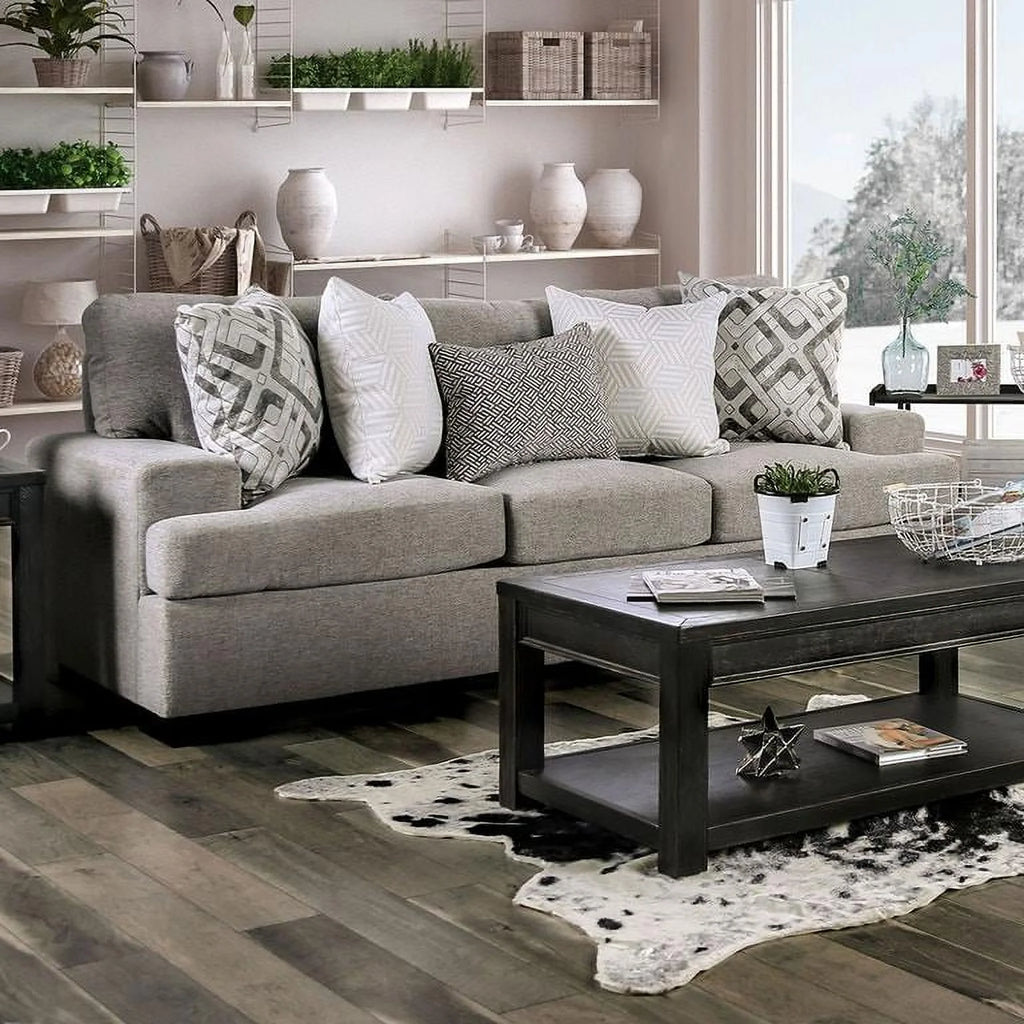 Light Gray Microfiber Sofa and Loveseat U1966