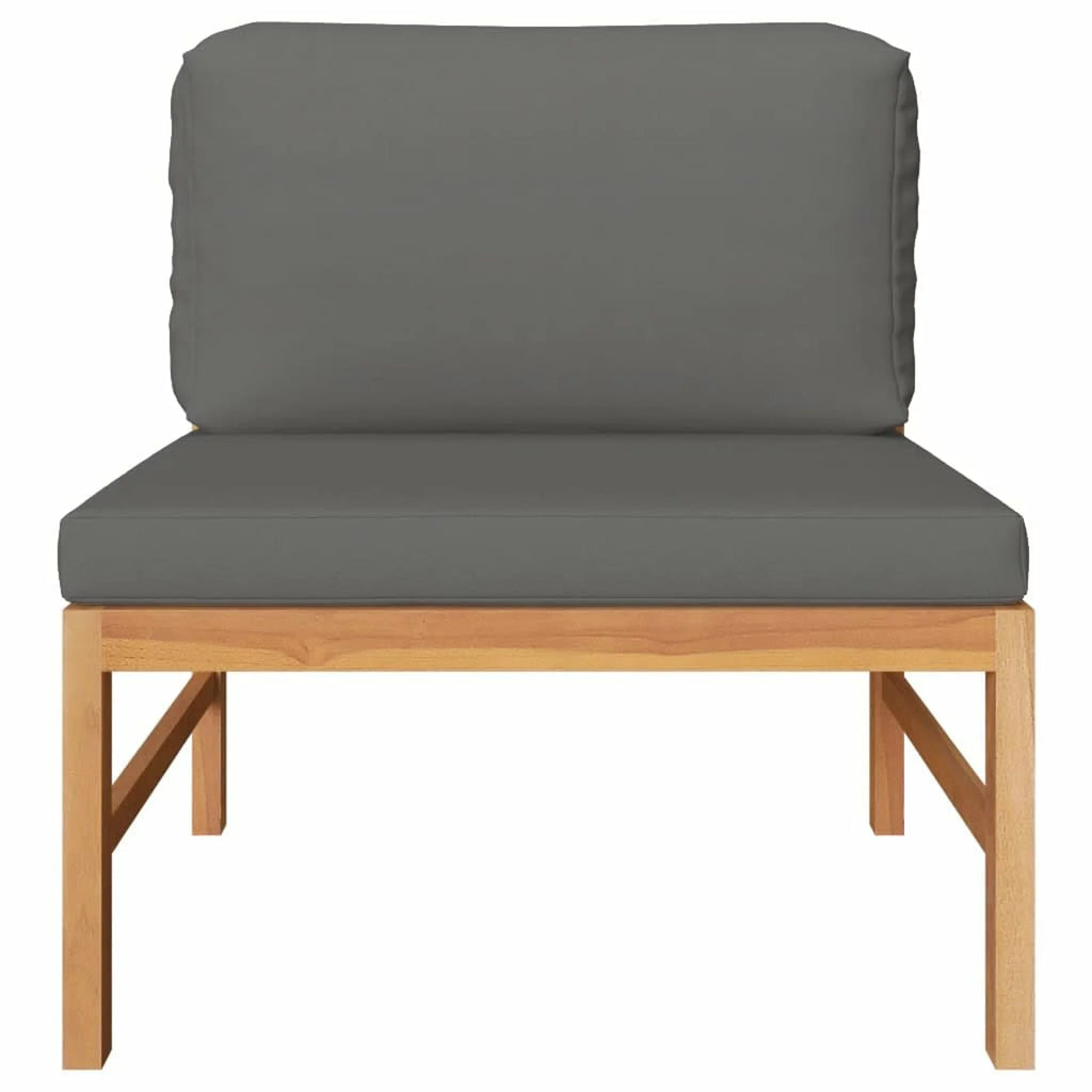 Dark Gray Cushions Solid Teak Wood Sofa P904530
