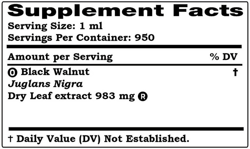 Black Walnut Dry Leaf Alcohol-Based Liquid Extract Tincture 32 Fl.Oz K85341