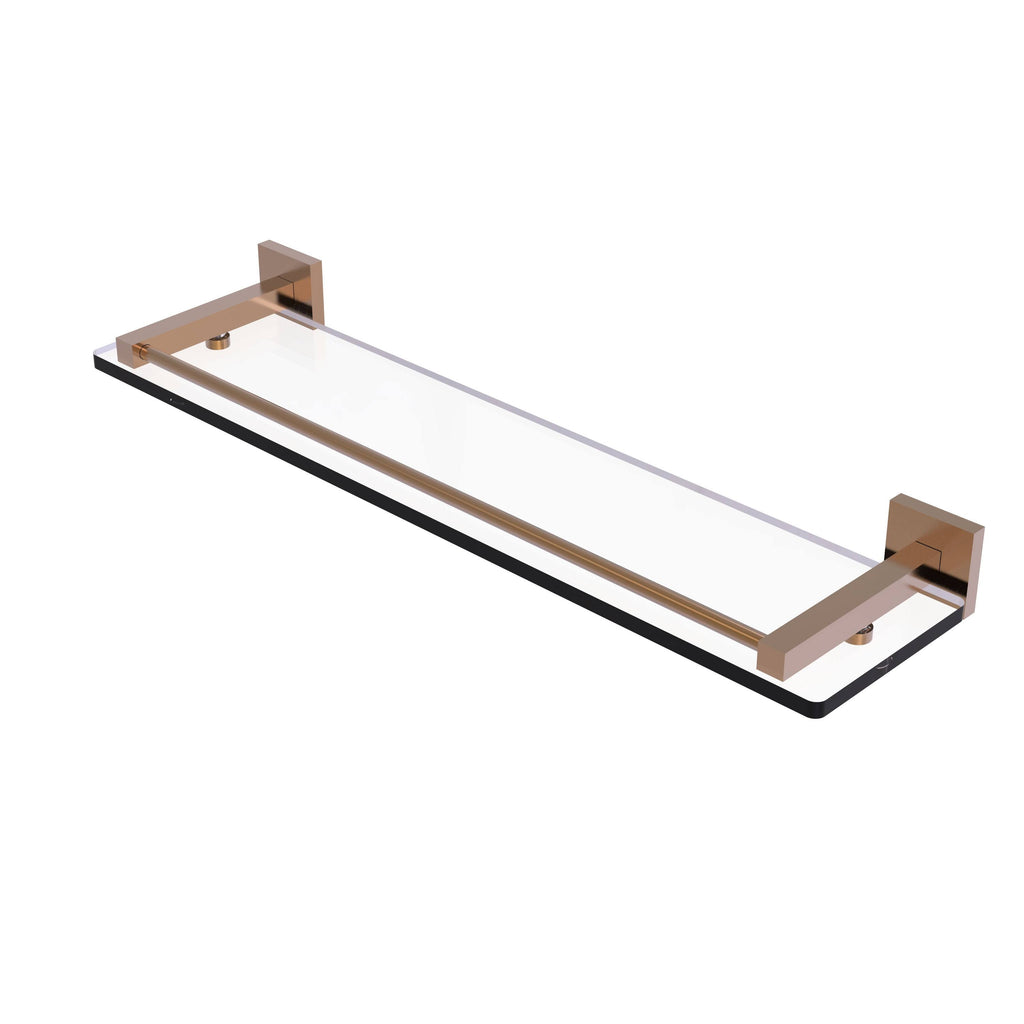 Brushed Bronze Glass Shelf with Gallery Rail H711049
