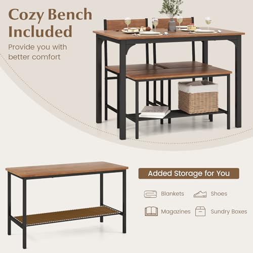 4 Piece Dining Table Set with Bench O23105