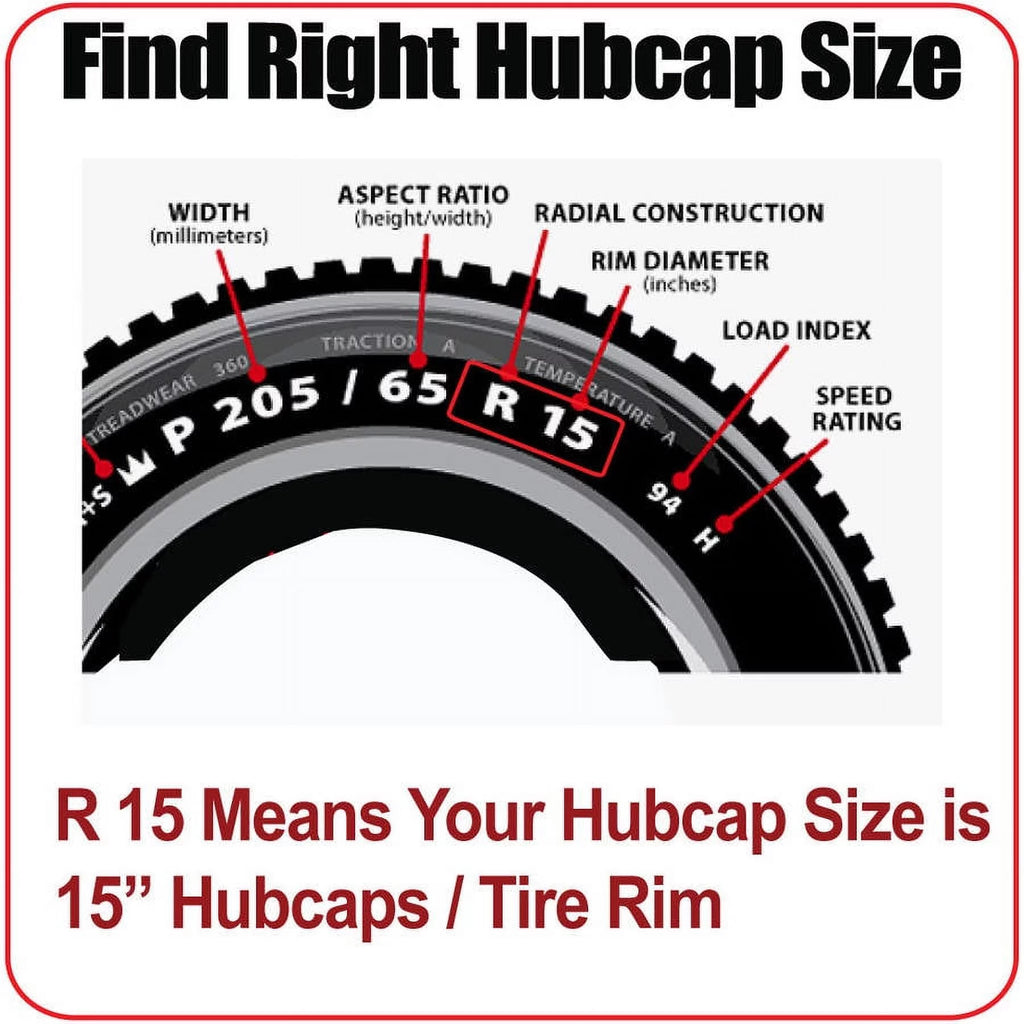15 4 Pieces Silver ABS Plastic Hubcaps U5494