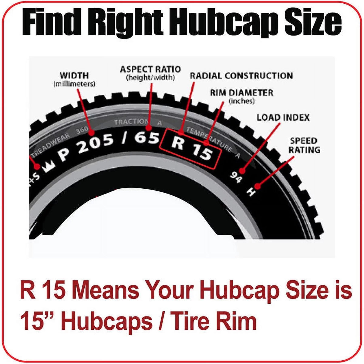 15 4 Pieces Silver ABS Plastic Hubcaps U5494