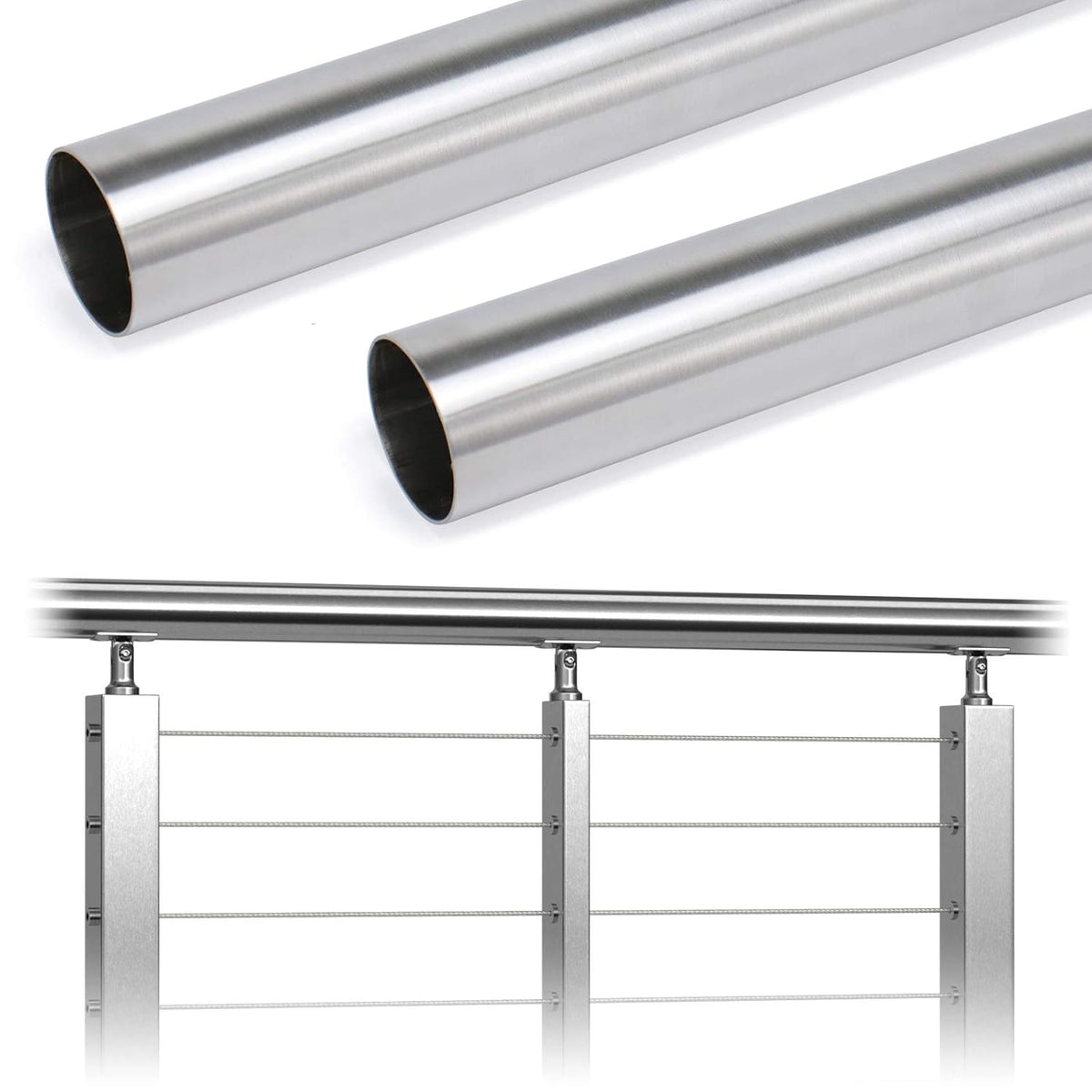 6.6Ft Stainless Steel Handrail for Cable Railing S21974