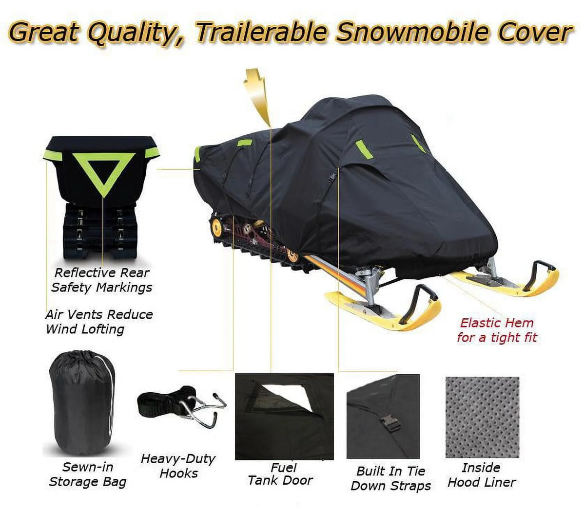 Trailerable 600 Denier Snowmobile Cover C14245