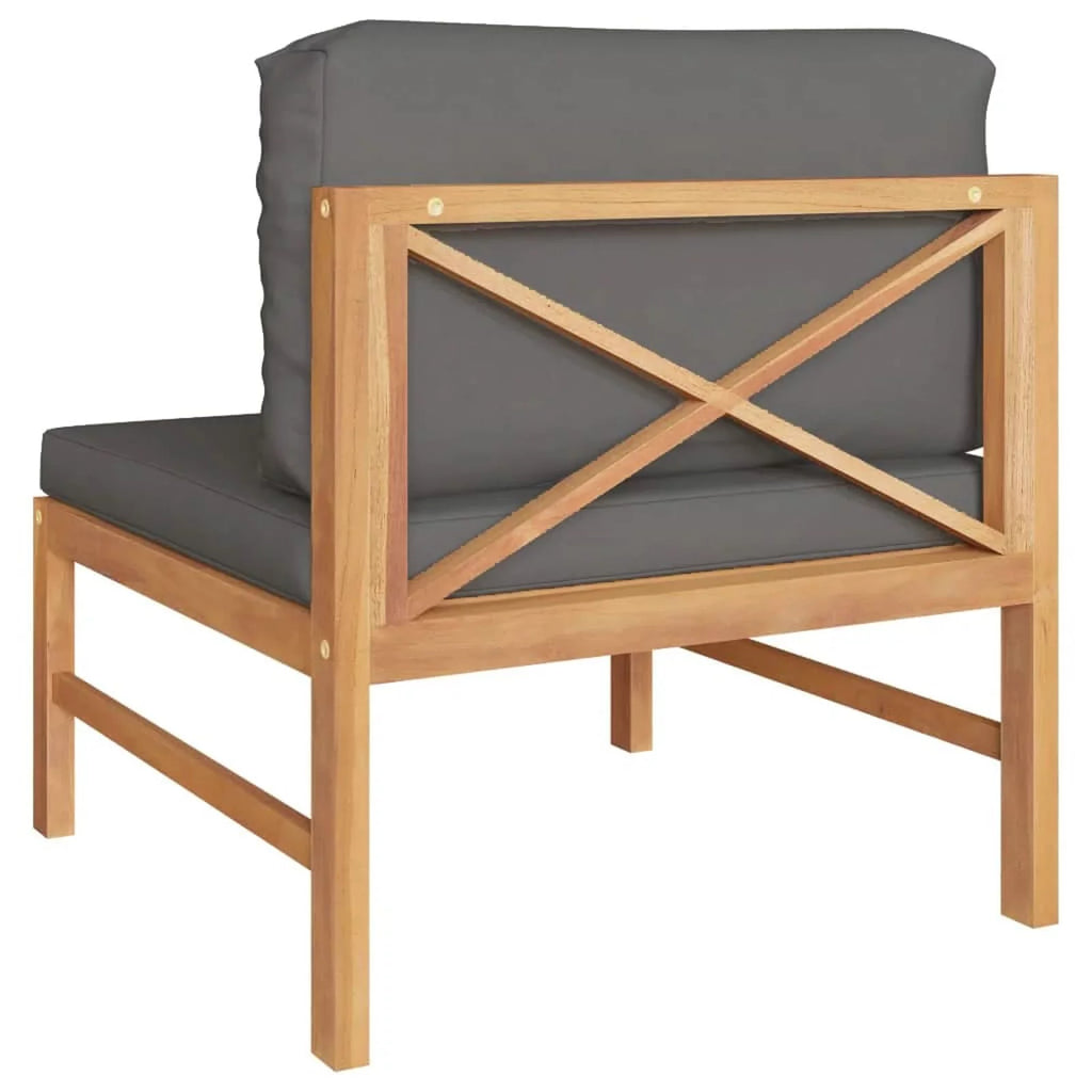 Dark Gray Cushions Solid Teak Wood Sofa P904530