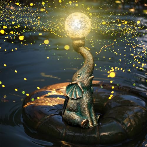 Bronze Solar Elephant Statue Light G131