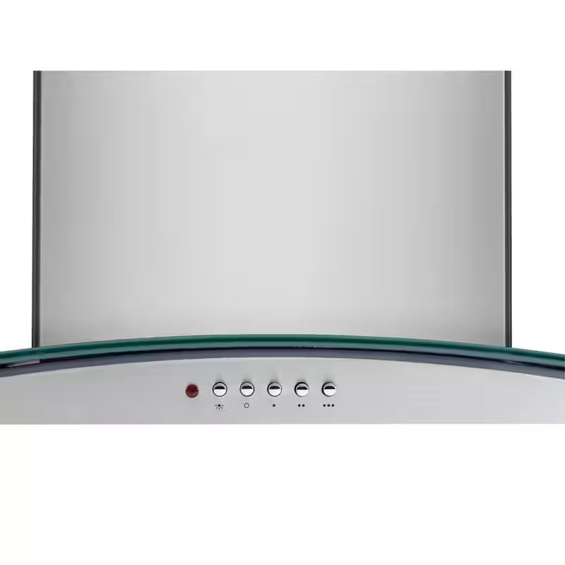 36 in. Convertible Wall Mount Chimney Range Hood in Stainless Steel with Glass Canopy I7112
