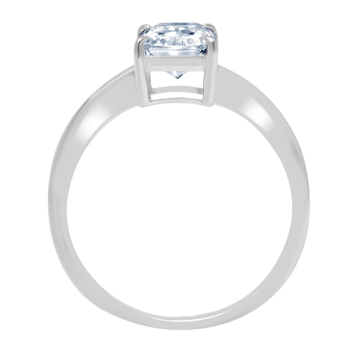 14k White Gold Solitaire Ring with Natural Swiss Blue Topaz O693735