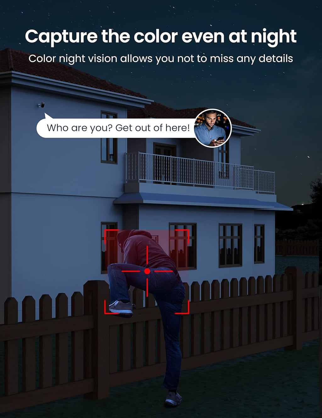 Battery Powered WiFi Security Camera with Spotlight 1080p FHD Color Night Vision IP66 Weatherproof L105