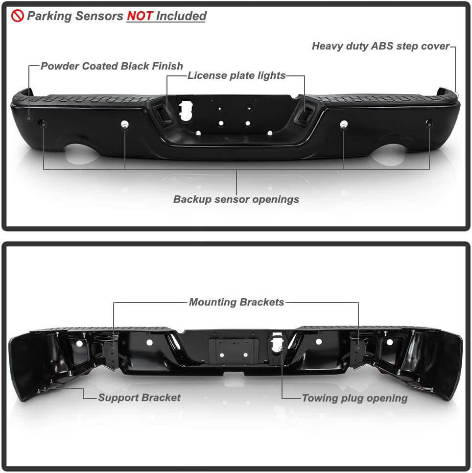 Black Steel Rear Step Bumper Assembly D670